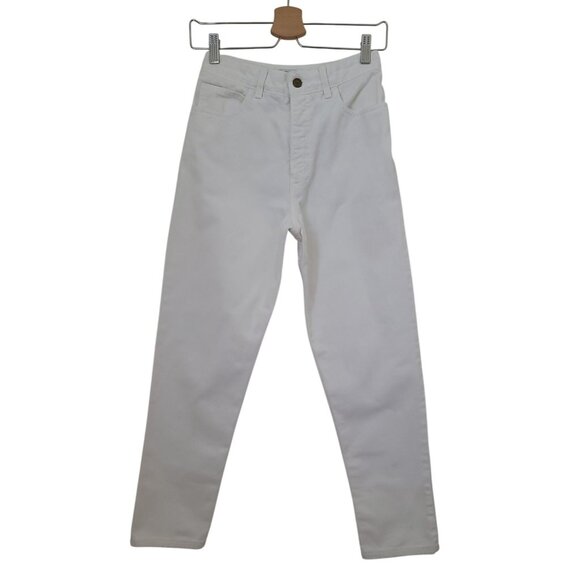 Vintage Guess Georges Marciano White High Waist Jeans Denim Tapered Leg Sz 28 - Picture 1 of 8
